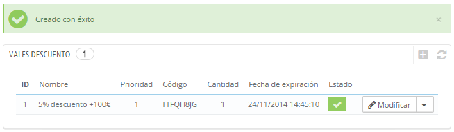 Descuentos en PRESTASHOP 5