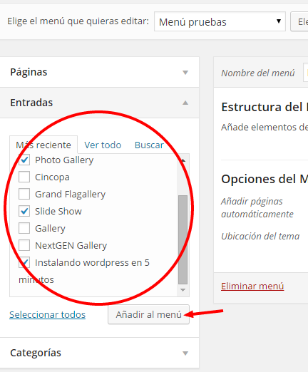 Menús en WordPress 3