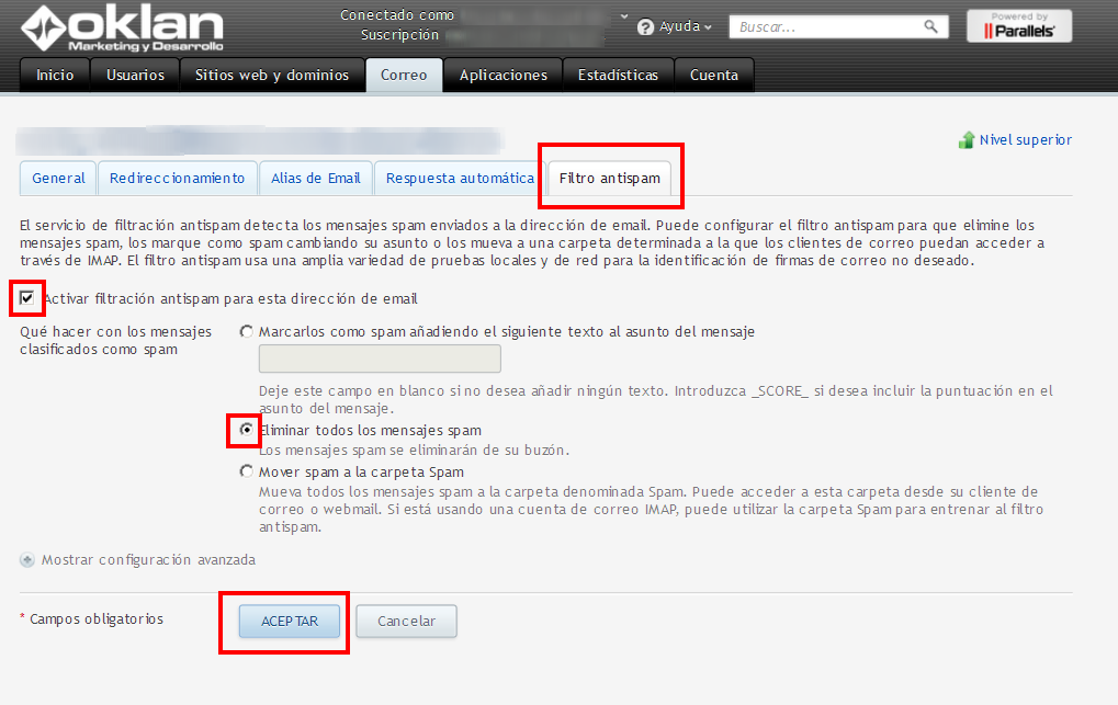 FILTRO ANTISPAM OUTLOOK filtro antispam outlook: