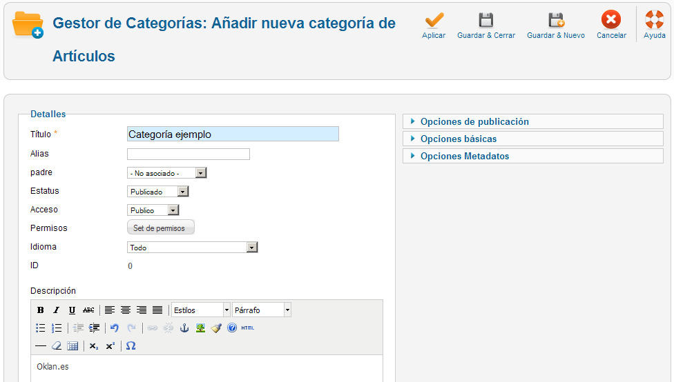 Artículos en Joomla!